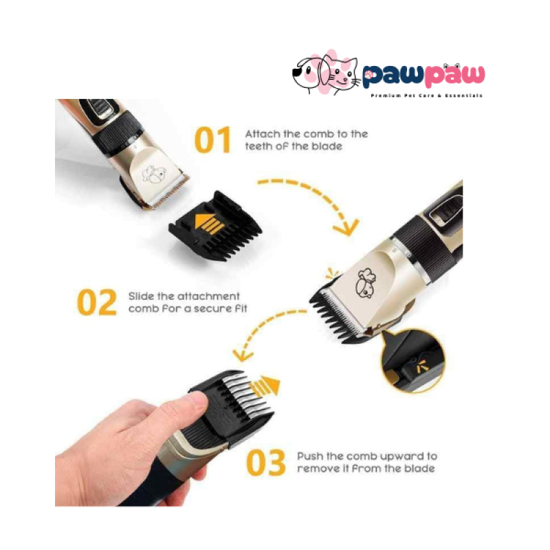 Professional Rechargeable Low-Noise Pet Clipper Kit