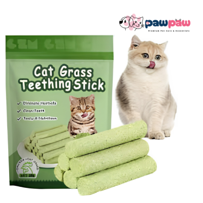 Natural Cat Grass Teething Stick & Molar Rod Set (6pcs/Bag)