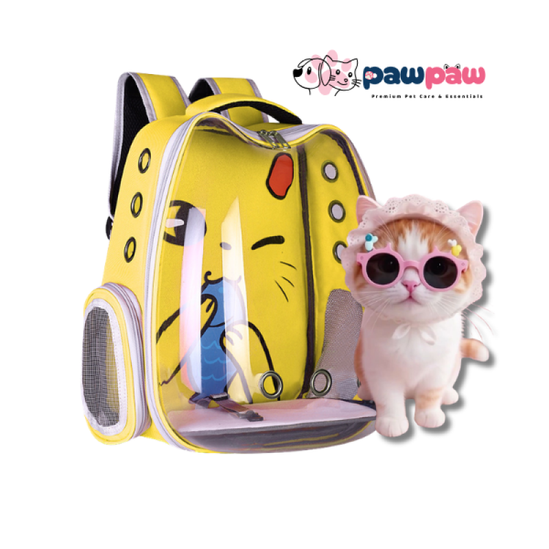 Cute Cat Ear Cartoon Space Capsule Pet Backpack